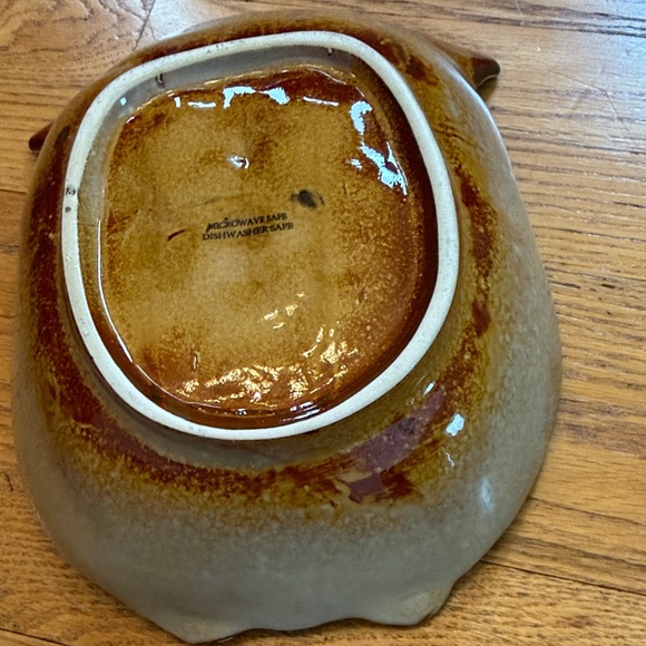 Ceramic Owl Dish Art - Green and Brown - Picture 10 of 13